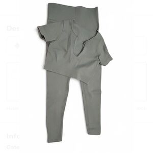 Gray Leggings with Tapered Fit and Elasticized Cuffs